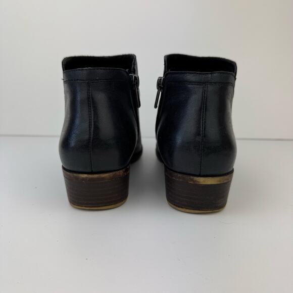 Lucky Brand Barstyn Black Leather Round Toe Ankle Booties Womens Sz 9.5 - Picture 4 of 16
